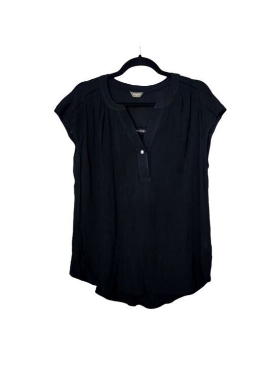 Denver Hayes Tops - Denver Hayes Black Lightweight Short Sleeved Blouse